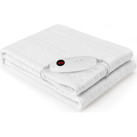 Surmatelas chauffant 150 x 80 cm - 100 W - Lavable en machine - Pour lit simple - Avec arrêt automatique de 8 heures - 6 niveaux de température - Contrôleur amovible