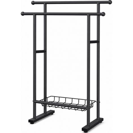 Freestanding Metal Towel Rail for Bathroom Black (1/5)