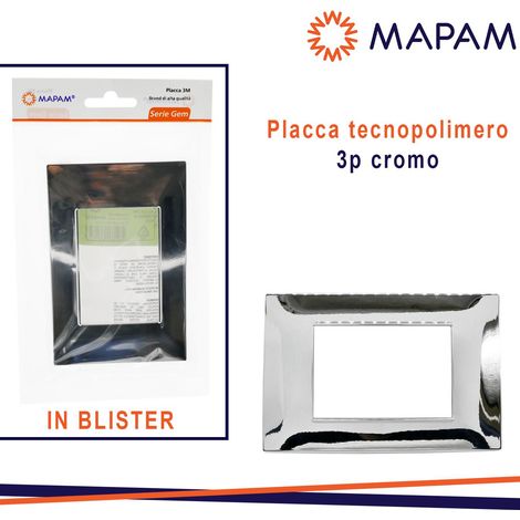 PLACCA 6003-06 3P CROMO/VMR-PLN TECNOPOLIMERO T2 BLISTER