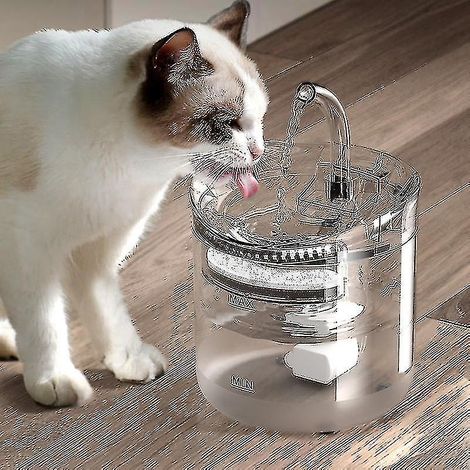 Crea – Fontaine à eau automatique pour chat et chien – 2L – Plastique haute qualité – Ultra silencieuse – Modes de débit oxygéné et robinet (1/5)