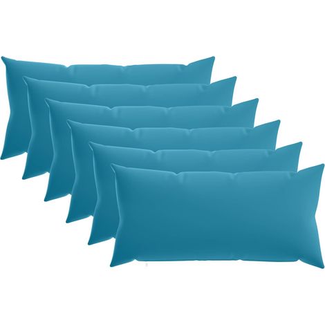 Cushion Cover 6 pcs HEERLEN Light Blue 40 x 80 cm Polyester vidaXL