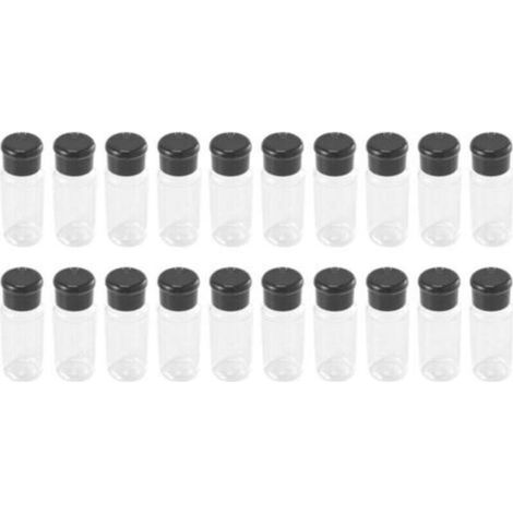 20 PièCes SéRies / Ensemble 100 Ml éPices Sel Poivre Shakers Noir Assaisonnement Pot Peut Bouteille Barbecue Condiment Cuisine Gadget Outil (1/4)