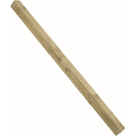 8ft Green Treated Square Top Wooden Fence Post 2400mm x 150mm x 150mm (6" x 6")