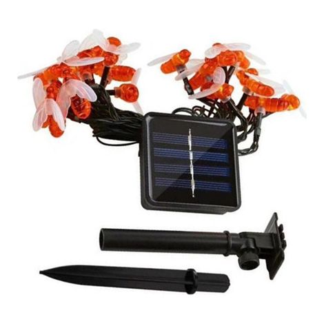 Solaire 8 fonctions 6,5 mètres 30 lumières guirlande solaire extérieure étanche simulée abeille décoration jardin décoration de Noël (1/5)
