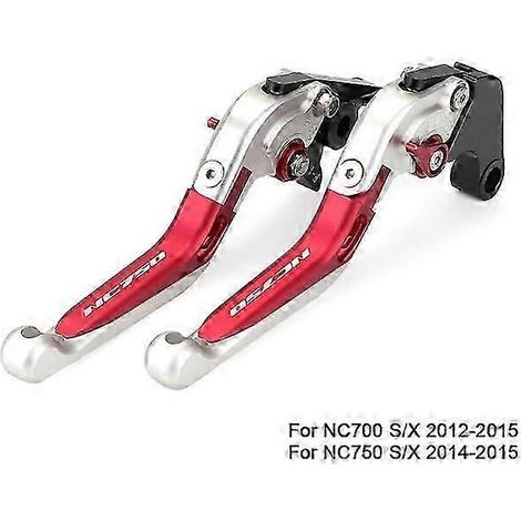 Leviers de frein et d'embrayage pliables pour motos Honda NC700S NC750S 2014-2020 NC700X NC750X 2012-2022, extensibles NC700 NC750 S/X (rouge pour 2012-2015) (1/5)