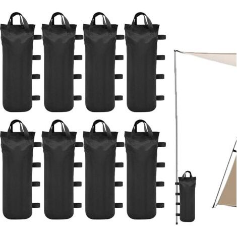 8 Sacs de Sable pour pavillon, Sable Gazebo Poids Pavillon, Poids de Sable Gazebo,Sacs de Sable pour Tonnelle, pour Tente Pop-up Auvent ou Parasol(50 20cm Noir) (1/5)
