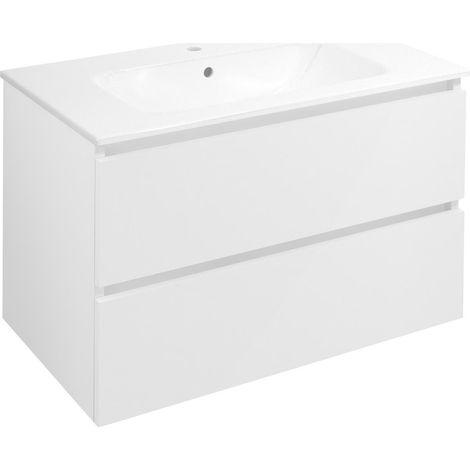Meuble sous-vasque EZARA 79,8x52x46cm, blanc brillant (1/4)