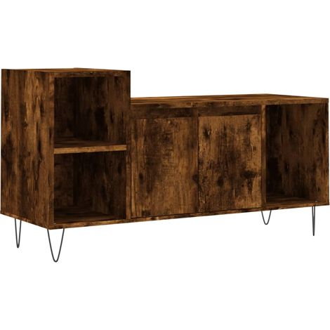 Mobile TV multimediale scaffale per televisione televisione buffet sala da pranzo soggiorno camera da letto rovere affumicato 100 x 35 x 55 cm derivati del legno marrone 020027275