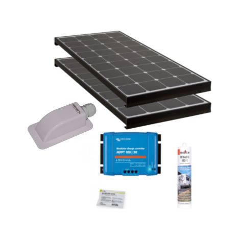 Pack ANTARION BLACK BOOSTER 2x Panneaux Solaires 120W + Régulateur solaire VICTRON 30A (1/3)