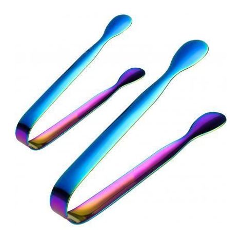 Pince de service,Pinces à sucre de glaçon d'acier inoxydable de 2 pièces pour le service de nourriture de barre - Type Multicolor (1/4)