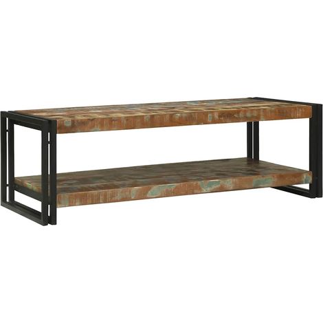 Table basse Table de salon Table de café Multicolore 120 x 50 x 38 cm Bois Recyclé Solide (1/5)