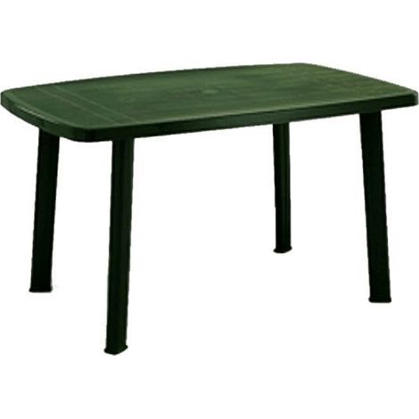 Progarden – Table de jardin en résine verte ovale 101x68x72 cm – Autoportée avec trou pour parasol – Résistante aux intempéries et moisissures