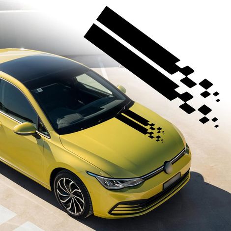 Schwarzer Vinyl-Motorhaubenaufkleber 35" x 3,5" für Auto- und Motorsport (1/5)