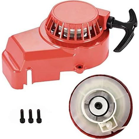 Démarreur à rebond pour moteur de 43 cc, 47 cc, 49 cc - Alliage - Pour mini moto tout-terrain, scooter, VTT, quad - Rouge (1/5)