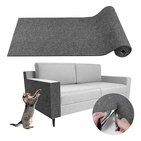 Tapis griffoir Chat adhésif Tapis grattoir Protection canape Chat Anti Griffe (Gris foncé, 40×200cm) (1/5)