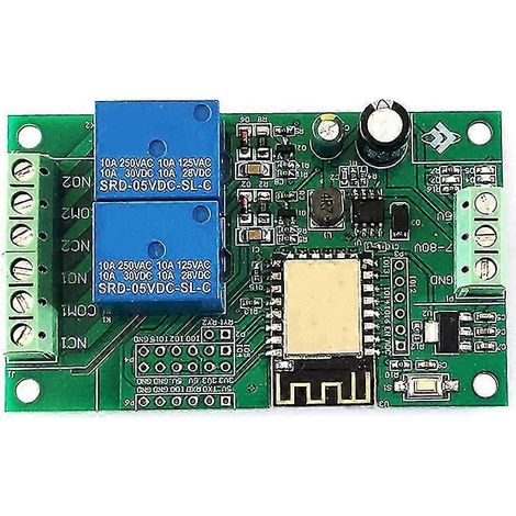 Module relais Wifi Esp8266 Esp-12f, 2 canaux, 5 V/8-80 V, carte de développement pour application IDE Smart Home (1/5)