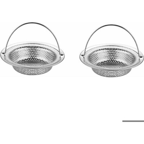 2PCS-Bouchon Evier Cuisine, Filtre Evier avec Poignée, Bouchon Evier en Acier Inoxydable, Crépine Cuisine Meilleur(11x8x2 cm)