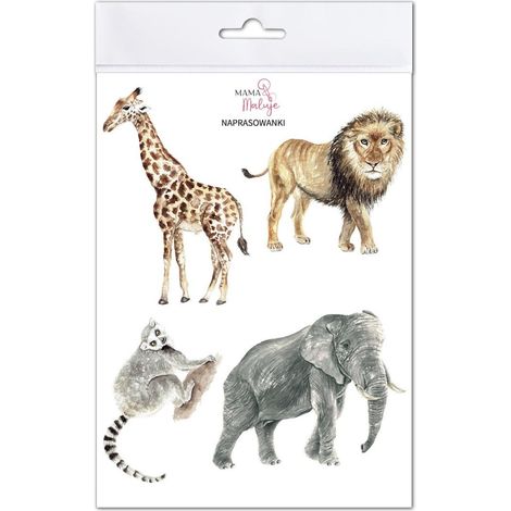 Toppe termoadesive con animali africani