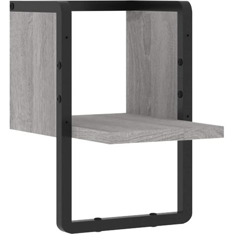 Maison Exclusive - Wandregal mit Stange Grau Sonoma 20x25x30 cm