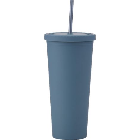 Gourde Réutilisable - 700 ml - Double Paroi - Avec Couvercle Et Paille - Pour Eau Froide - 1 Pièce (1/5)