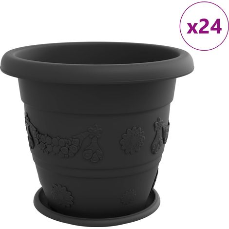 Maison Exclusive - Vasi per Piante 24 pcs Nero Ø 39 x 32 cm Plastica