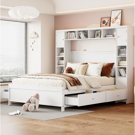 Bett Doppelbett Stauraum 140 200 Massivholz OKMYHOME (1/5)