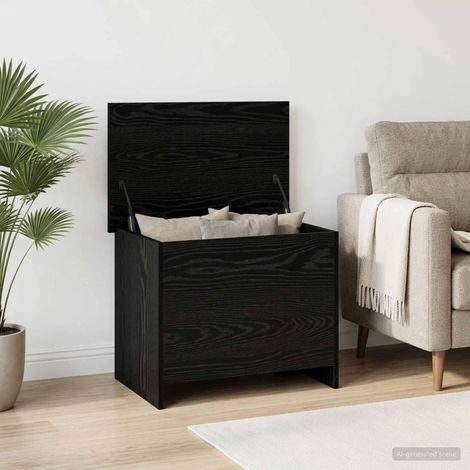 vidaXL Coffre de rangement avec stockage Chêne noir 60 x 40 x 50 cm