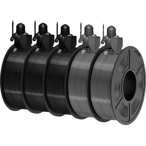 Filamento para impresora 3D, alta resistencia, fácil de usar, PETG, 3 negros y 2 grises. (1/2)