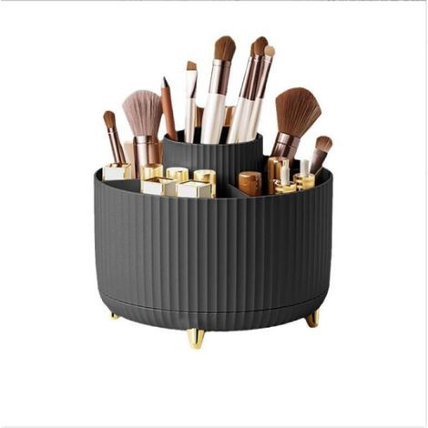 (Noir )Organisateur de Bureau,Rotatif à 360 Degrés 5 Compartiments Organiseur de Bureau,Crayons,Fournitures D'art,Boîte de Rangement pour la Maison (1/5)