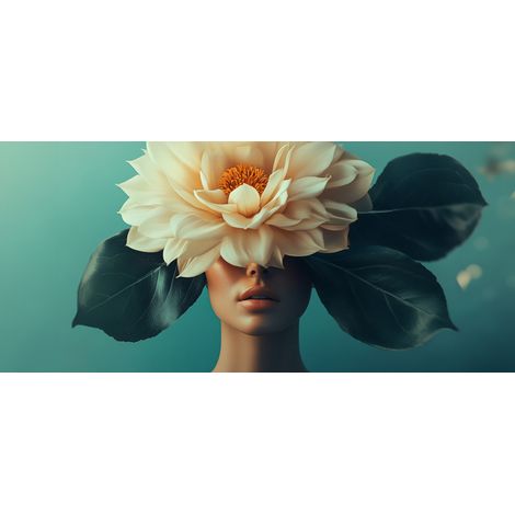 Tableau sur verre synthétique portrait pensée florale 65x145 cm - Impression sur Verre synthétique - Image HD  imprimée sur Verre synthétique - Tableau mural décoratif - Fabriqué en France (1/5)