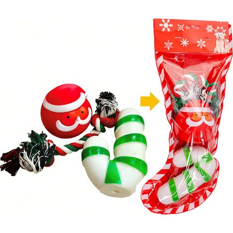 Chaussette de Noël pour Chien Baywell, Coffret Cadeaux Premiers Jouets de Noël pour Chiot, Assortiment de Jeux Interactifs Intérieur et Extérieur pour Chien (1/5)
