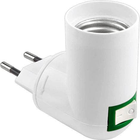 Adaptador de Enchufe E27 Europeo con interruptor