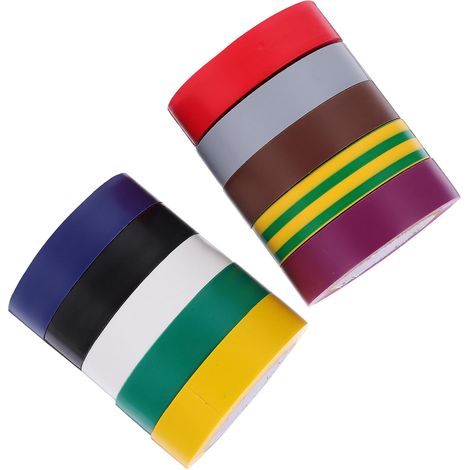 Bande de vinyle pour câbles électriques, 10 rouleaux 15 MM X M en (1/5)
