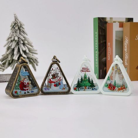 Décoration de Noël bonhomme de neige blanc rétro lumineux, veilleuse ornement pour fenêtre, bureau, disposition et accessoire cadeau de Noël (1/5)