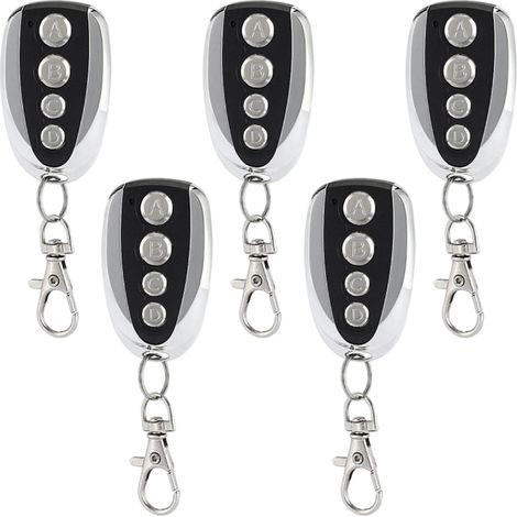 5 X Émetteur à Main 433 MHz Porte de Garage Télécommande, Compatible avec Les Modèles Nice Flor-S, DITEC, V2/Réglage Facile/4 Canaux (1/5)