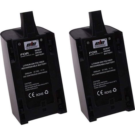 Confezione da 2 batterie ricaricabili ad alta capacità da 2500 mAh 11,1 V per drone quadricottero Parrot Bebop 3.0. (1/5)