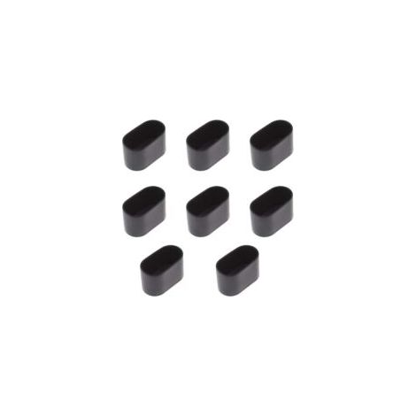 (Noir) Lot de 8 embouts ovales pour pieds de table et de chaise, revêtement en caoutchouc souple et résistant aux rayures – 40 x 20 mm (Noir) - Crezuo (1/4)