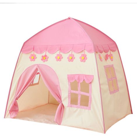 (Rosa) Kinderspielzelt, Kinderburg, Traumschloss-Tipi-Zelt, mit Tragetasche, tragbar (1/4)