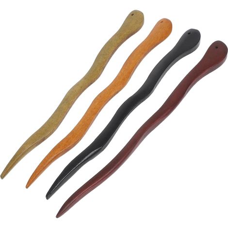Holz Haarnadeln 4 Stück für Damen mit Eleganten Chinesischen Stil für Party und Formelle Anlässe (1/5)
