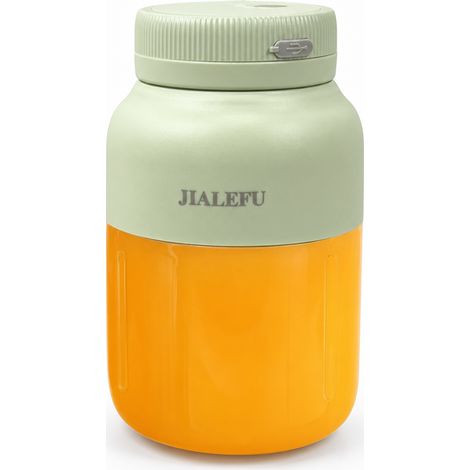 Blender Portable Électrique JALEFU Vert Clair, Gobelet 1300 ml, Capacité de Jus 800 ml, 38 Lames, 2 Couvercles et Sangle (1/5)