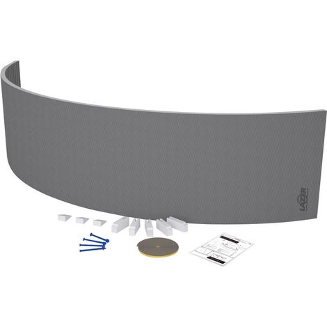 Lazer – Tablier courbé à carreler 30mm – Dimensions 2200x600mm – Résistant et étanche – Conception en mousse polystyrène expansé (1/2)