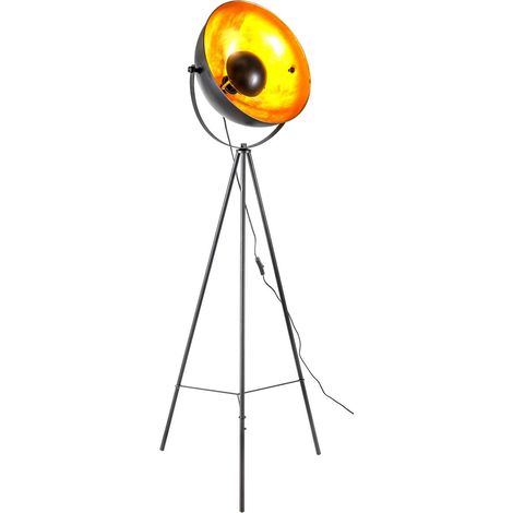 Lampadaire trépied noir 1x E27