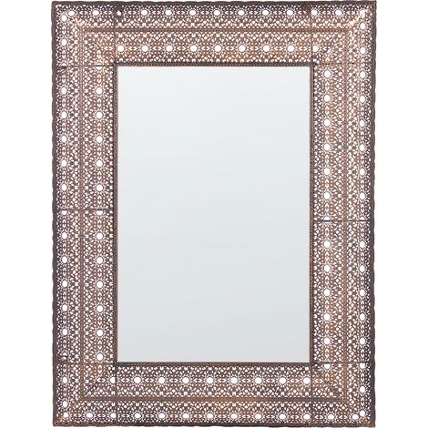 Espejo de pared marco de metal cobre 69 x 90 cm accesorio decorativo hogar Dehradun (1/5)