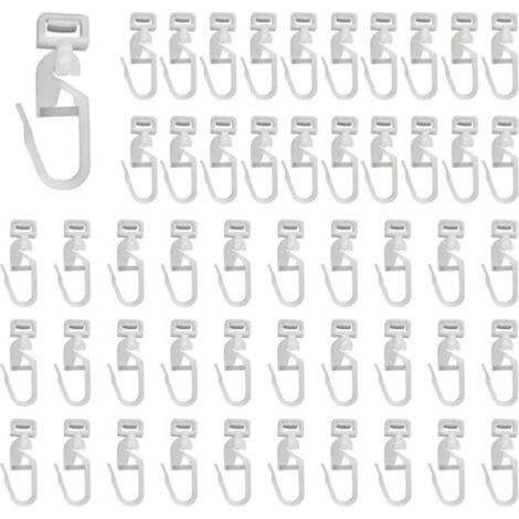 Lot de 50 crochets de rideau à suspendre En plastique Blanc Pour caravane, camping car (1/5)