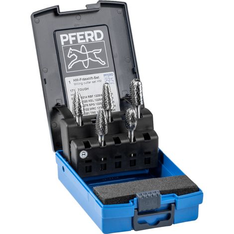 PFERD TOOLS Hartmetall Hochleistungsfrässtift Set 1712 TOUGH 5-tlg. Ø 12mm Schaft-Ø 6mm schlagfest (1/5)