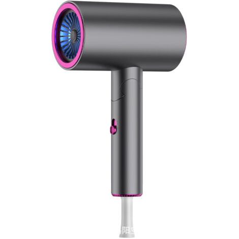 Sèche-cheveux silencieux, sèche-cheveux de voyage pliable, petit sèche-cheveux portable, sèche-cheveux pliable, sèche-cheveux ionique à faible bruit avec buse de concentration amovible, idéal pour la
