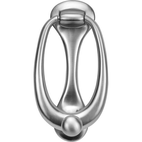 1 Heurtoir de porte ovale en alliage de zinc pour porte d'entrée, décoration de la maison, heurtoir de porte argenté (1/3)