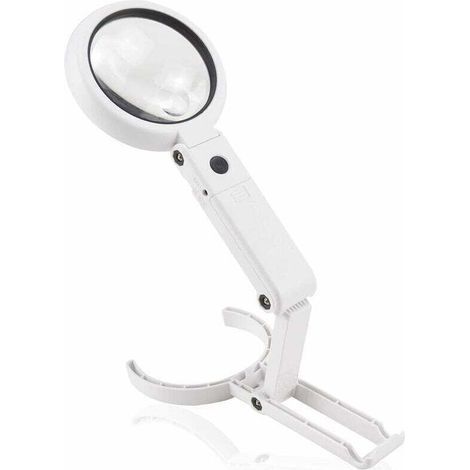 Lente d'ingrandimento portatile illuminata 5X/11X con supporto e 8 LED, lente d'ingrandimento da lettura, lente d'ingrandimento da tavolo con supporto pieghevole, per lettura, ispezione, saldatura, ar (1/4)