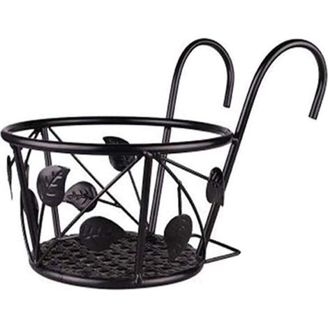 Porte-pot fleurs fer robuste – crochet ouverture 2.3 pouces – balcon / patio / porche – référence 10326825