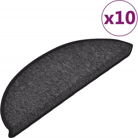 Tapis d'escalier 10 pcs,Marches d'escalier 56 x 17 x 3 cm Anthracite Demi-rond CFW413491 (1/5)